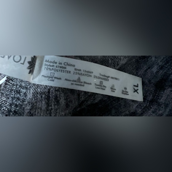 LOVE CHARM SPORT CHARCOAL HEATHER  LONG SLEEVE SWEATER (XL) NWT - Picture 5 of 5